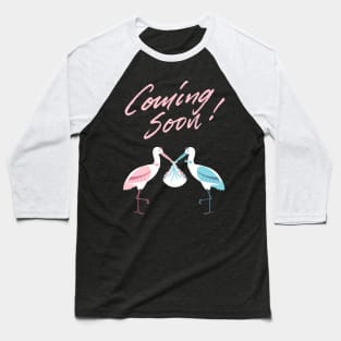 Mother's To Be, New Moms, Baby Announcement Cute, Storks, Coming Soon Design Baseball T-Shirt